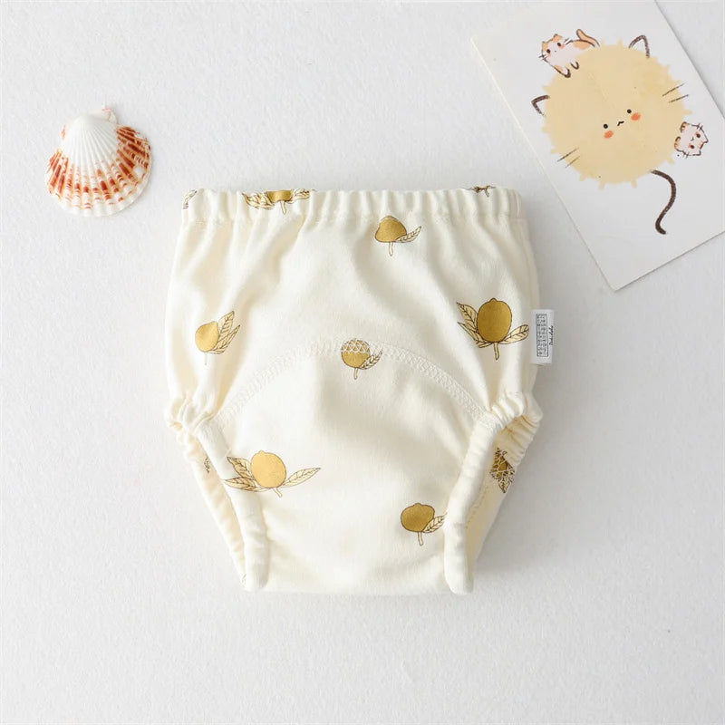 Baby Cartoon Cotton Animal Bear Squirrel Vegetable Waterproof Diaper Pockets Diapers Training Pants Gauze Diaper Learning Pants
