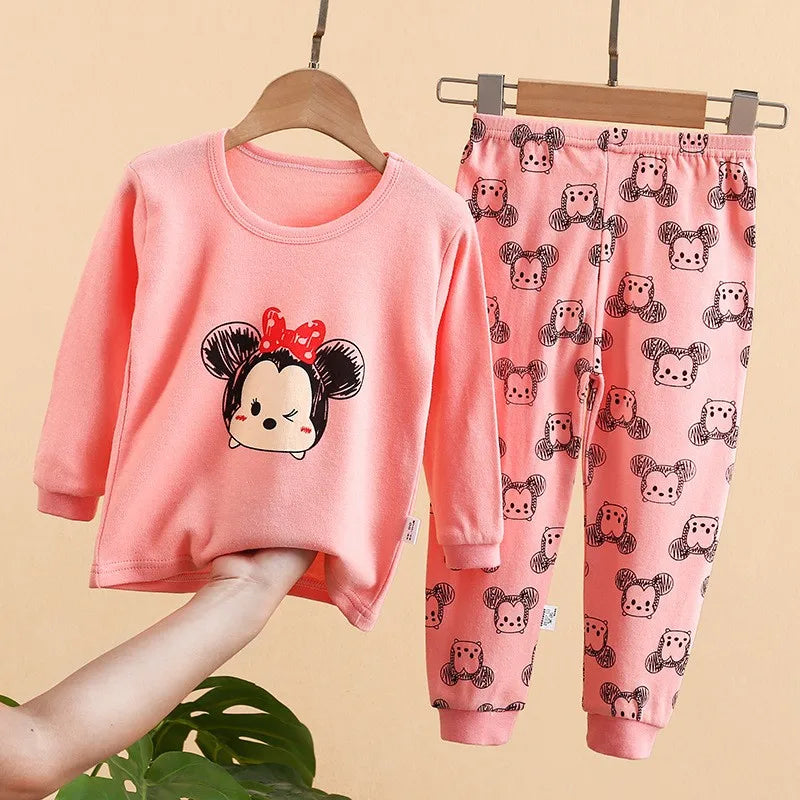 Cotton Baby Girl Clothes Winter Newborn Baby Clothing Set 2pcs Kids Clothes Set Spring Toddler Kids Clothes Pajamas Minnie Mouse