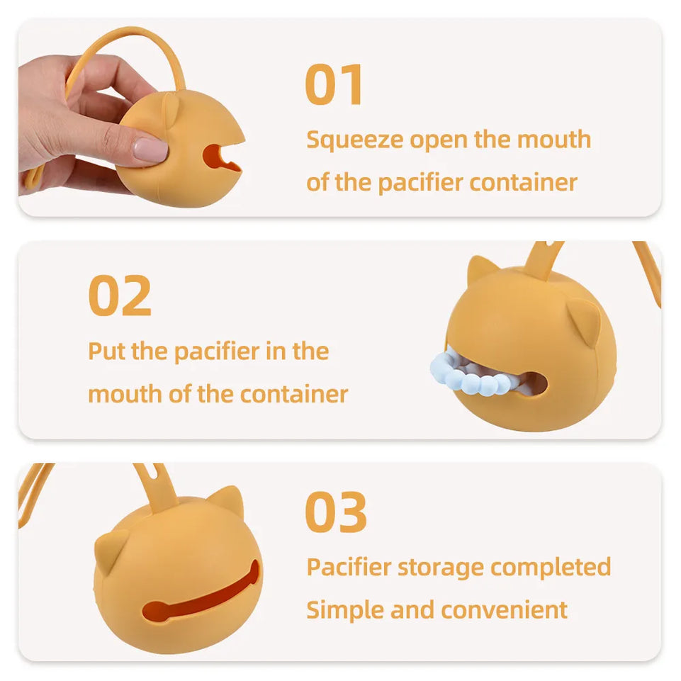 Baby Pacifier Holder Bag BPA Free Food Grade Silicone Infant Portable Soother Container Box Nipple Storage Box Cases Accessories