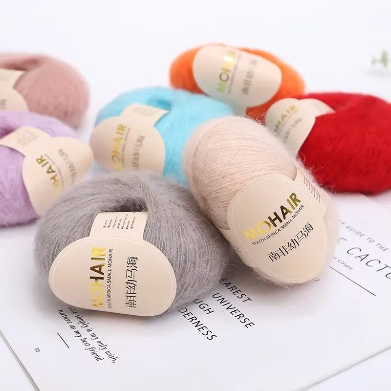 25g Mohair Yarn Extra Soft Warm Baby Wool Crochet Yarn for Hand Knitting Sweater Shawl Scarf DIY Material Supplies